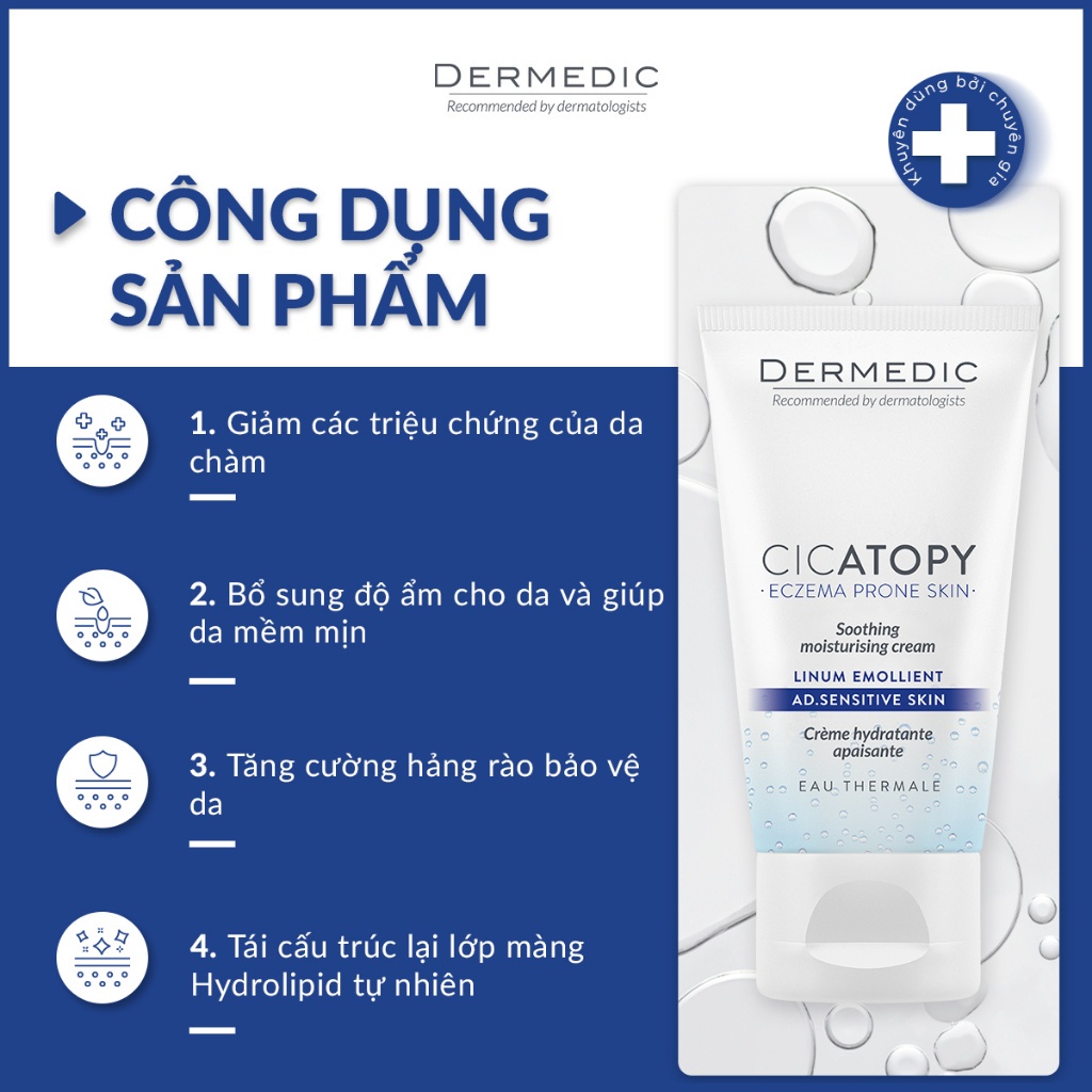 Kem dưỡng ẩm làm dịu da Dermedic Cicatopy Soothing Moisturising Cream 50ml