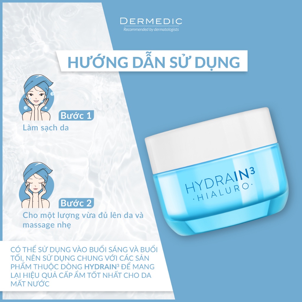 Kem dưỡng ẩm dành cho da khô mất nước Dermedic Hydrain3 Hialuro Cream Gel Ultra Hydrating 50g