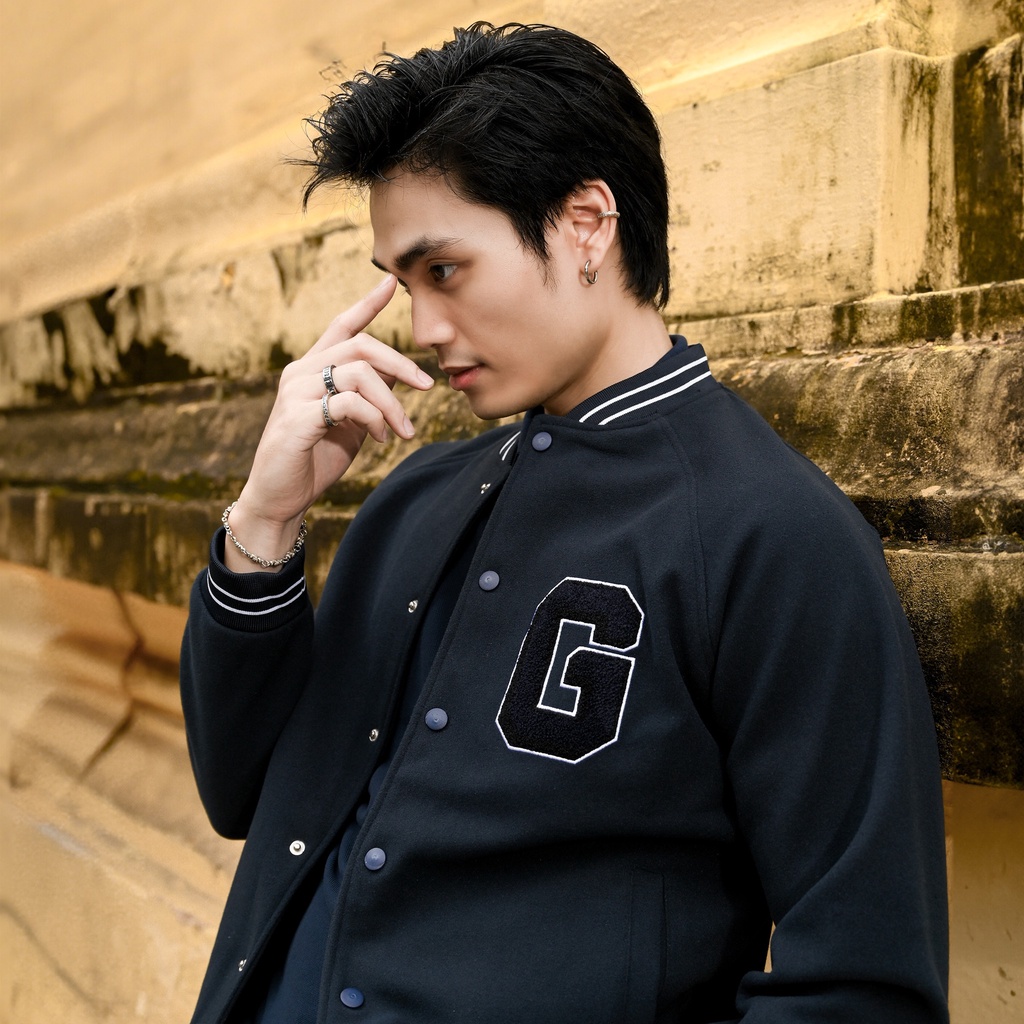 Áo bomber nỉ F23 Raglan Bomber Jacket phối tay form basic  - THE GMEN ELEGANT EST 2017