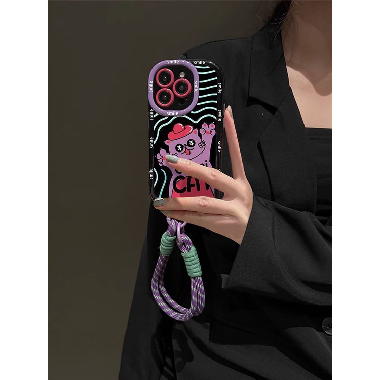 Ốp Điện Thoại Dạng Túi Đeo Chéo Hình Mèo May Mắn Cho iphone15promax 14 / 13 / 12 11