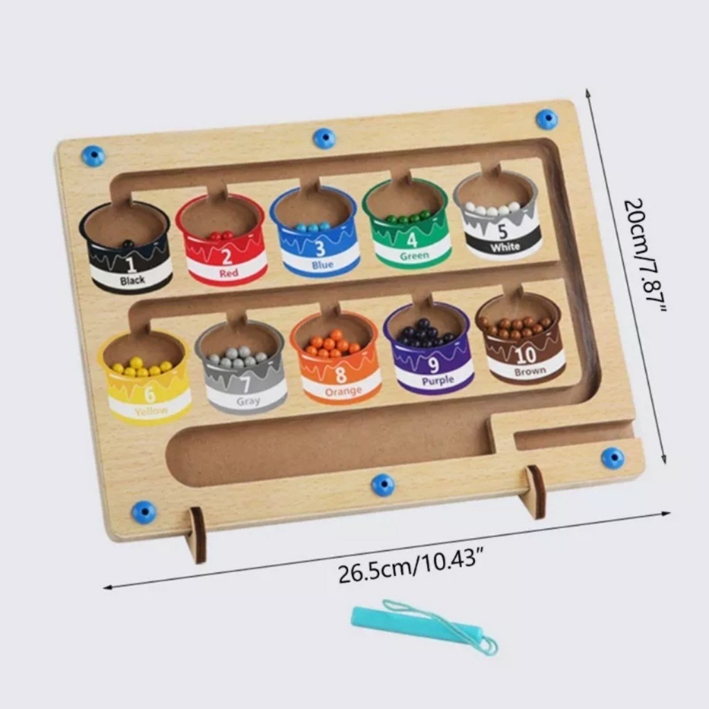 Đồ Chơi Montessori Bảng Gỗ Phân Biệt Màu Sắc Và Số Đếm Memocshop Bảng Từ TÍnh Nam Châm Giúp Bé Thông Minh Và Phát Triển