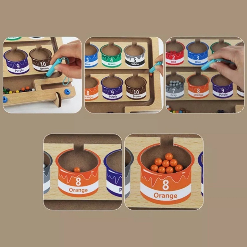 Đồ Chơi Montessori Bảng Gỗ Phân Biệt Màu Sắc Và Số Đếm Memocshop Bảng Từ TÍnh Nam Châm Giúp Bé Thông Minh Và Phát Triển