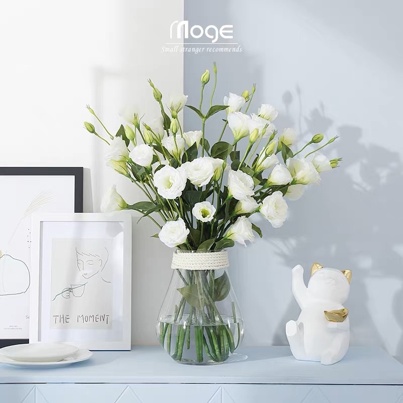 Hoa Giả Hoa Cát Tường, Cành Hoa Cát Tường Lụa Thân Cao Su Decor Cao Cấp