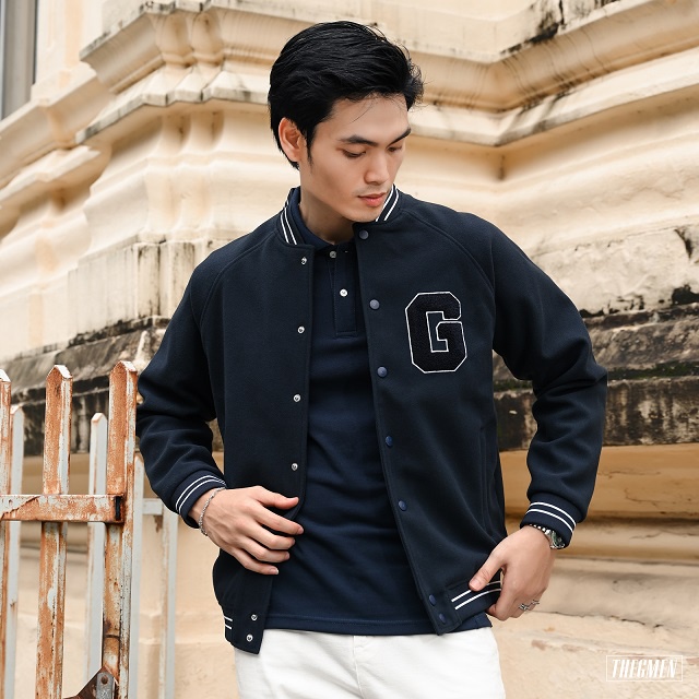 Áo bomber nỉ F23 Raglan Bomber Jacket phối tay form basic  - THE GMEN ELEGANT EST 2017