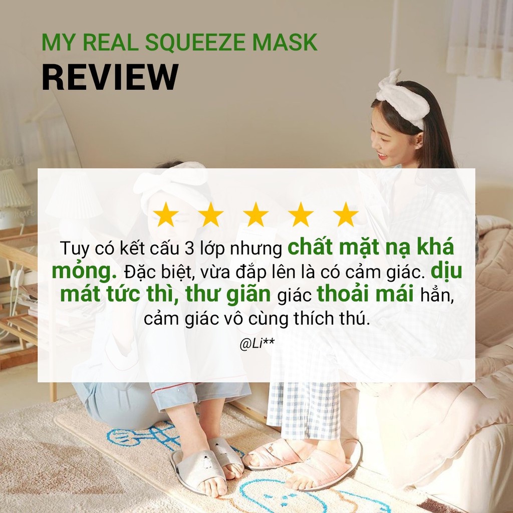 (Quà tặng) Mặt nạ giấy dưỡng da Hàn Quốc innisfree My Real Squeeze Mask Set