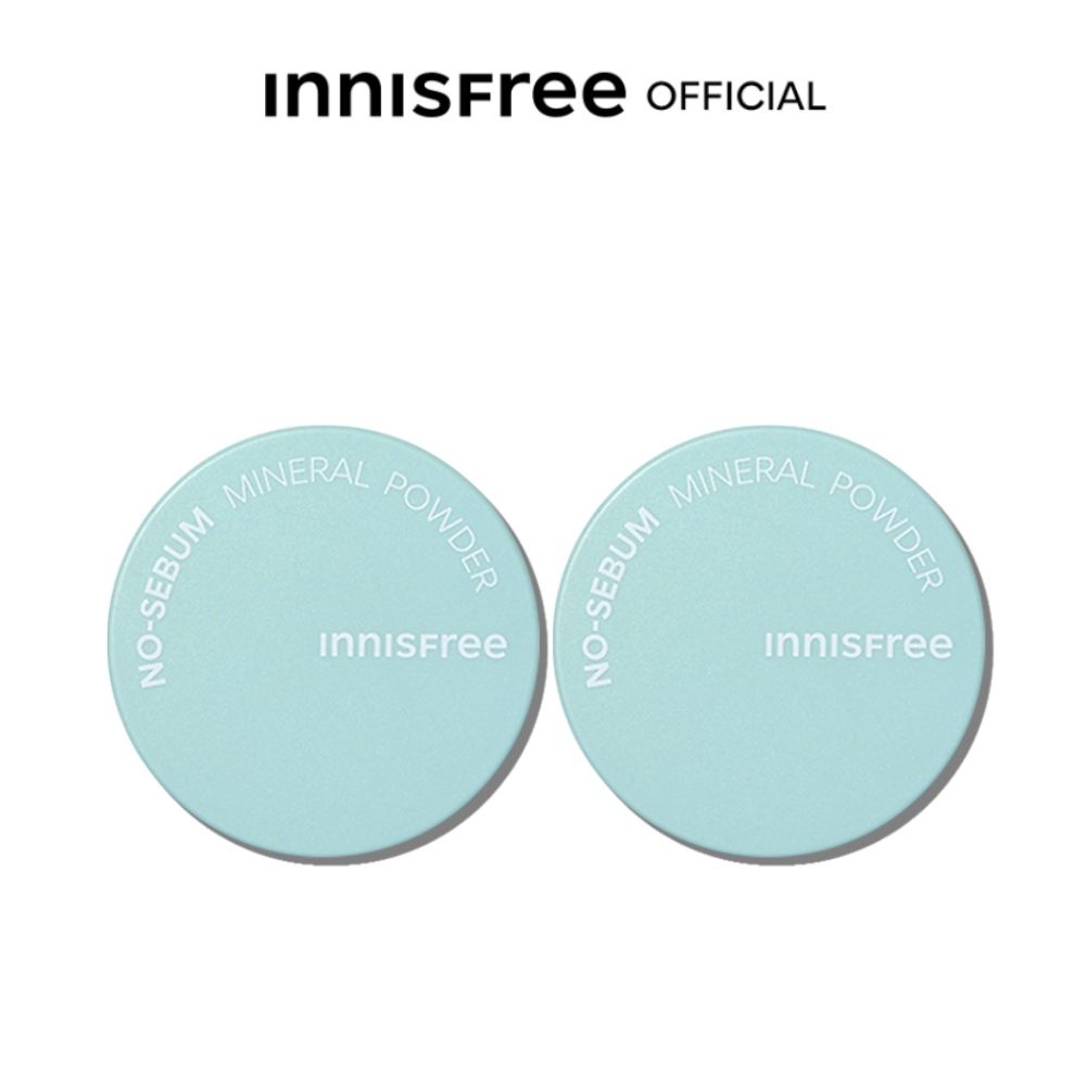 Bộ 2 Phấn phủ kiềm dầu dạng bột innisfree No Sebum Mineral Powder 5g