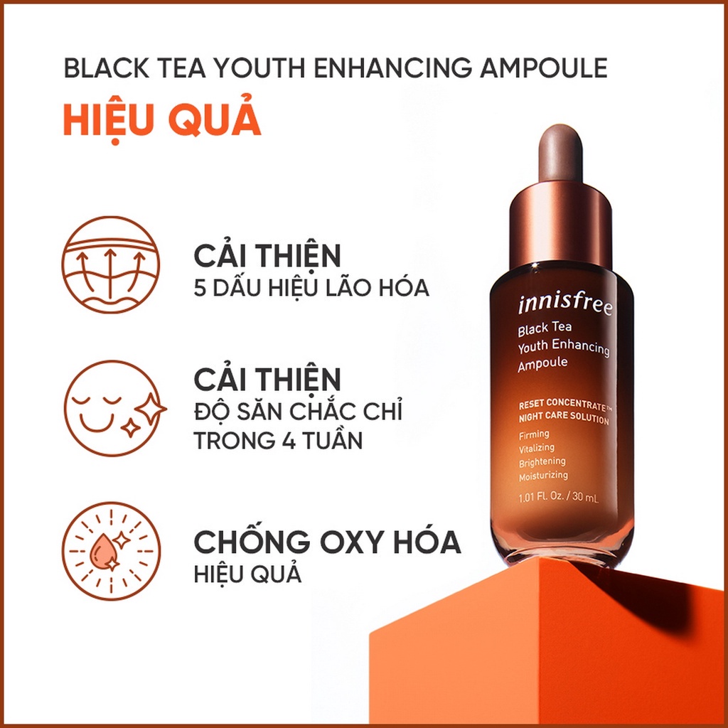 (Quà tặng không bán) Bộ 2 sample dưỡng da chống lão hóa trà đen Innisfree Black Tea Essential Duo Kit