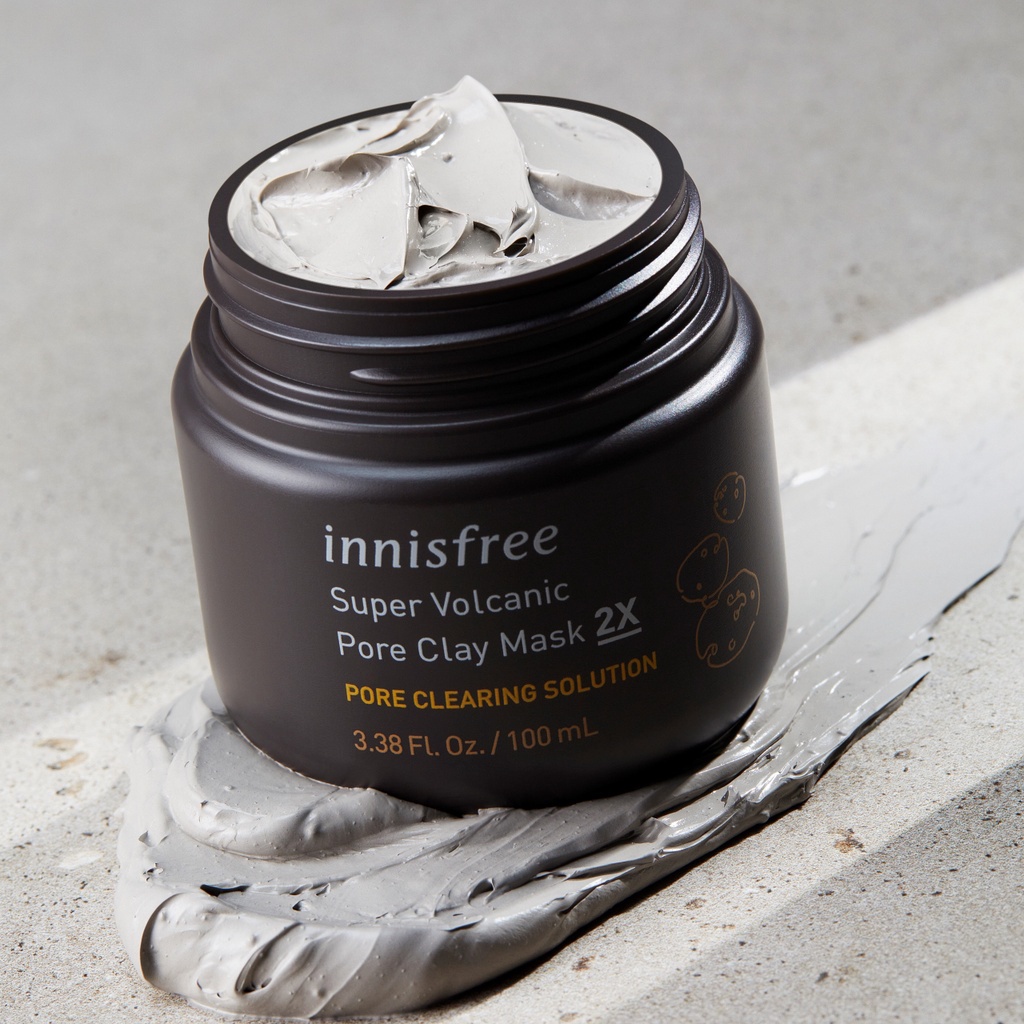 (Quà tặng không bán) Siêu mặt nạ đất sét đá tro núi lửa innisfree Super Volcanic Pore Clay Mask 2X 100 mL