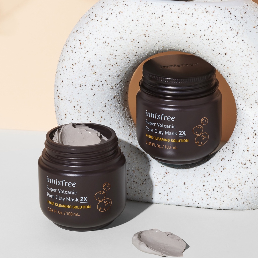 (Quà tặng không bán) Siêu mặt nạ đất sét đá tro núi lửa innisfree Super Volcanic Pore Clay Mask 2X 100 mL