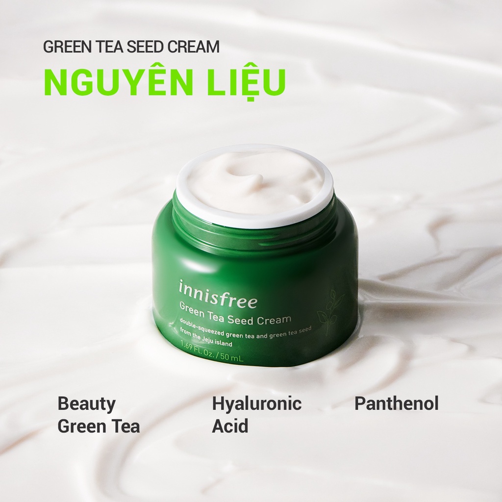 (Quà tặng) Bộ 3 sample kem dưỡng ẩm trà xanh innisfree Green Tea Seed Cream 10 mL