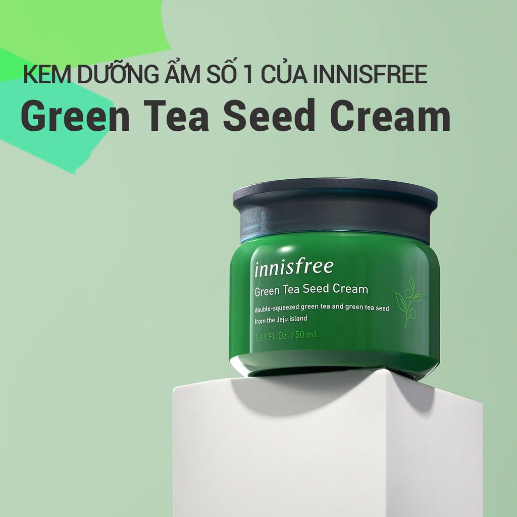 (Quà tặng) Bộ 3 sample kem dưỡng ẩm trà xanh innisfree Green Tea Seed Cream 10 mL