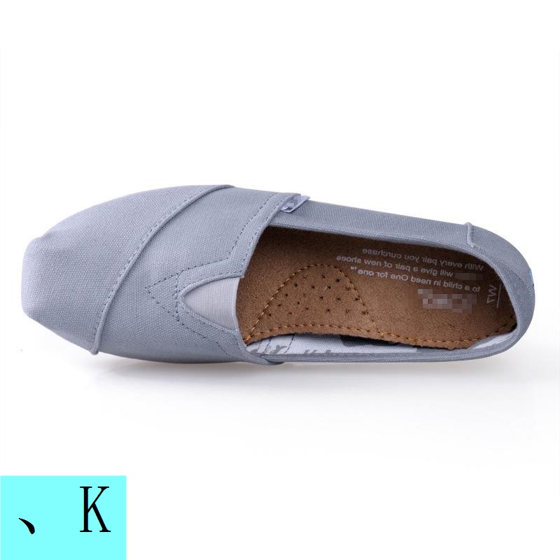 Thomas Giày Lười Vải canvas Màu Trơn Đế Bằng Thời Trang Cho Cặp Đôi