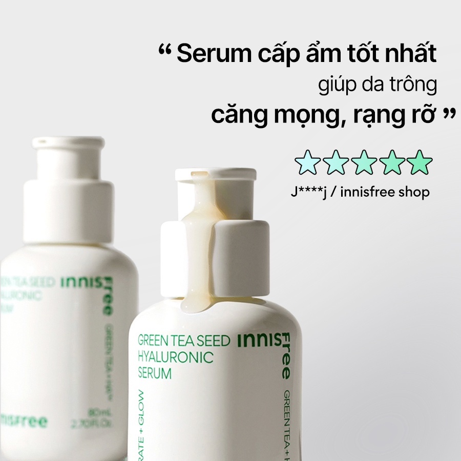 Bộ đôi Tinh chất dưỡng ẩm INNISFREE Green Tea Seed Hyaluronic Serum 80mL