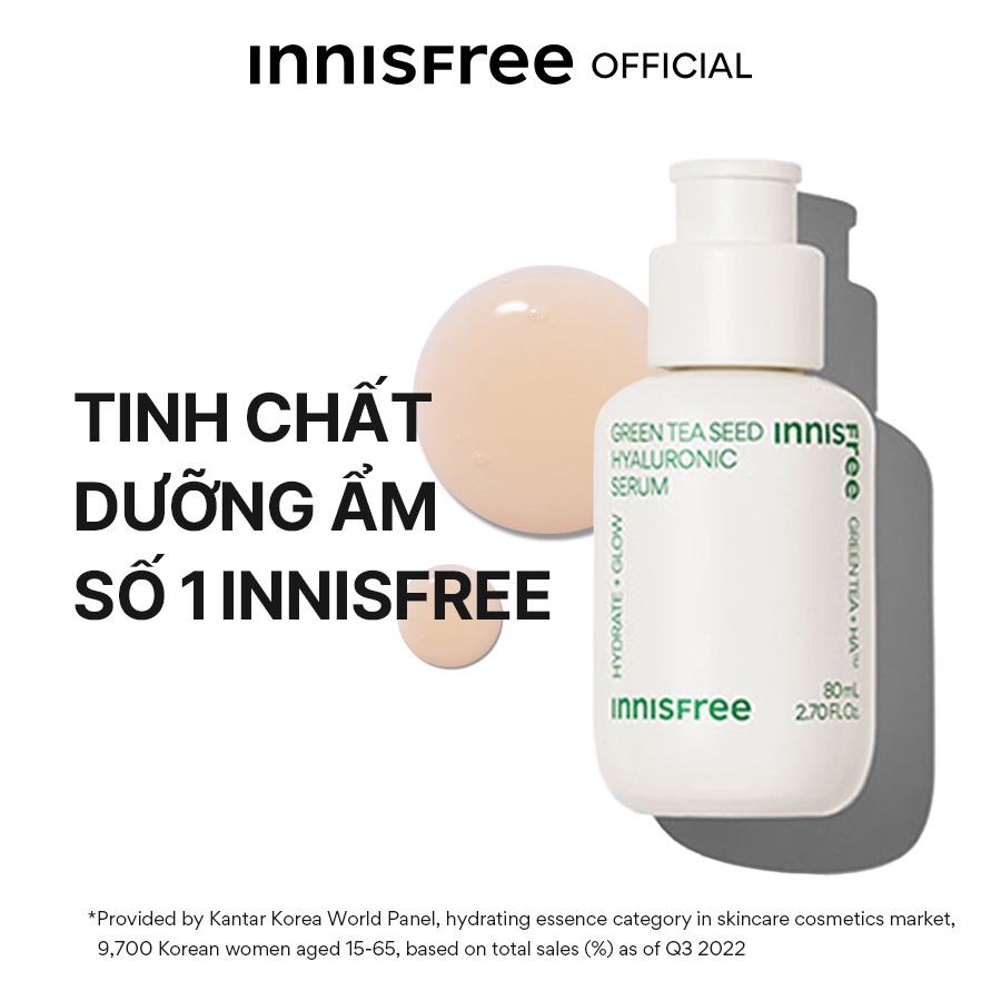 Tinh chất dưỡng ẩm INNISFREE Green Tea Seed Hyaluronic Serum 80mL