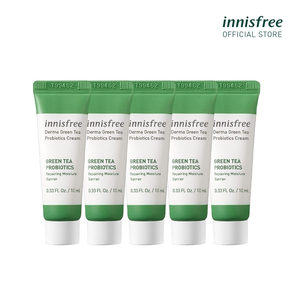 (Quà tặng) Bộ 5 kem dưỡng ẩm Innisfree Derma Green Tea Probiotics Cream Set