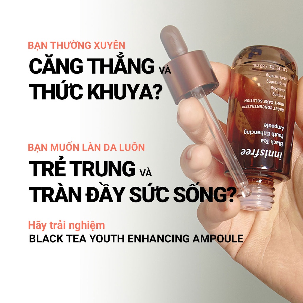 [Green Holidays 2022] Tinh chất phục hồi da và chống lão hoá innisfree Black Tea Youth Enhancing Ampoule 30 mL