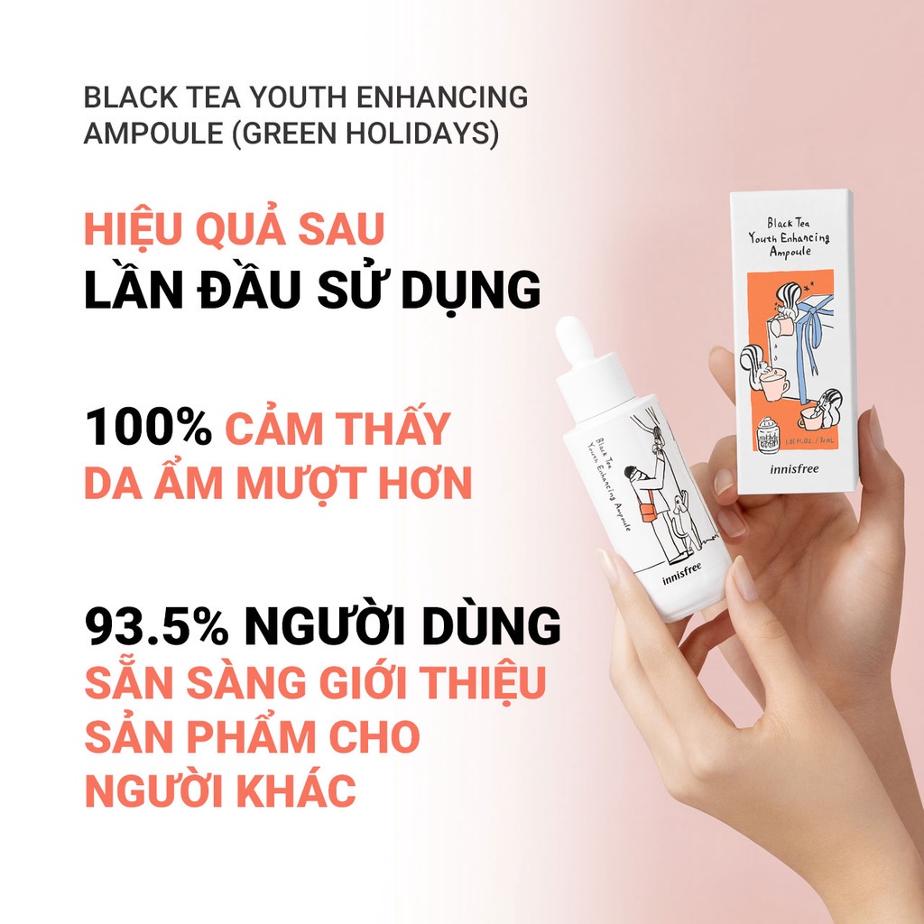 [Green Holidays 2022] Tinh chất phục hồi da và chống lão hoá innisfree Black Tea Youth Enhancing Ampoule 30 mL