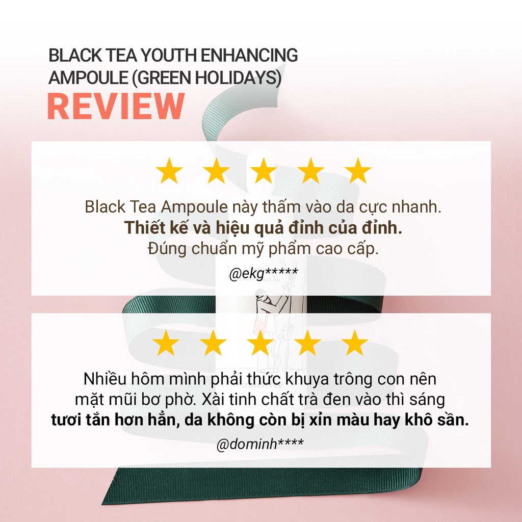 [Green Holidays 2022] Tinh chất phục hồi da và chống lão hoá innisfree Black Tea Youth Enhancing Ampoule 30 mL