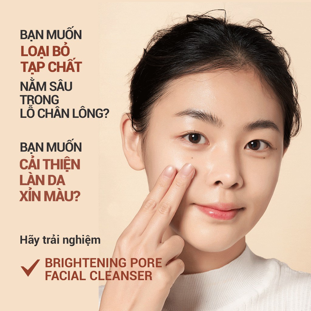 Sữa rửa mặt làm sáng da 3 trong 1 innisfree Brightening Pore Facial Cleanser 150ml