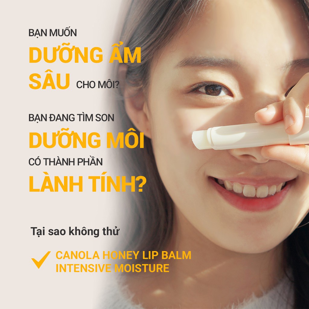 Son dưỡng môi không màu innisfree Canola Honey Lip Balm Deep Moisture 3.5g