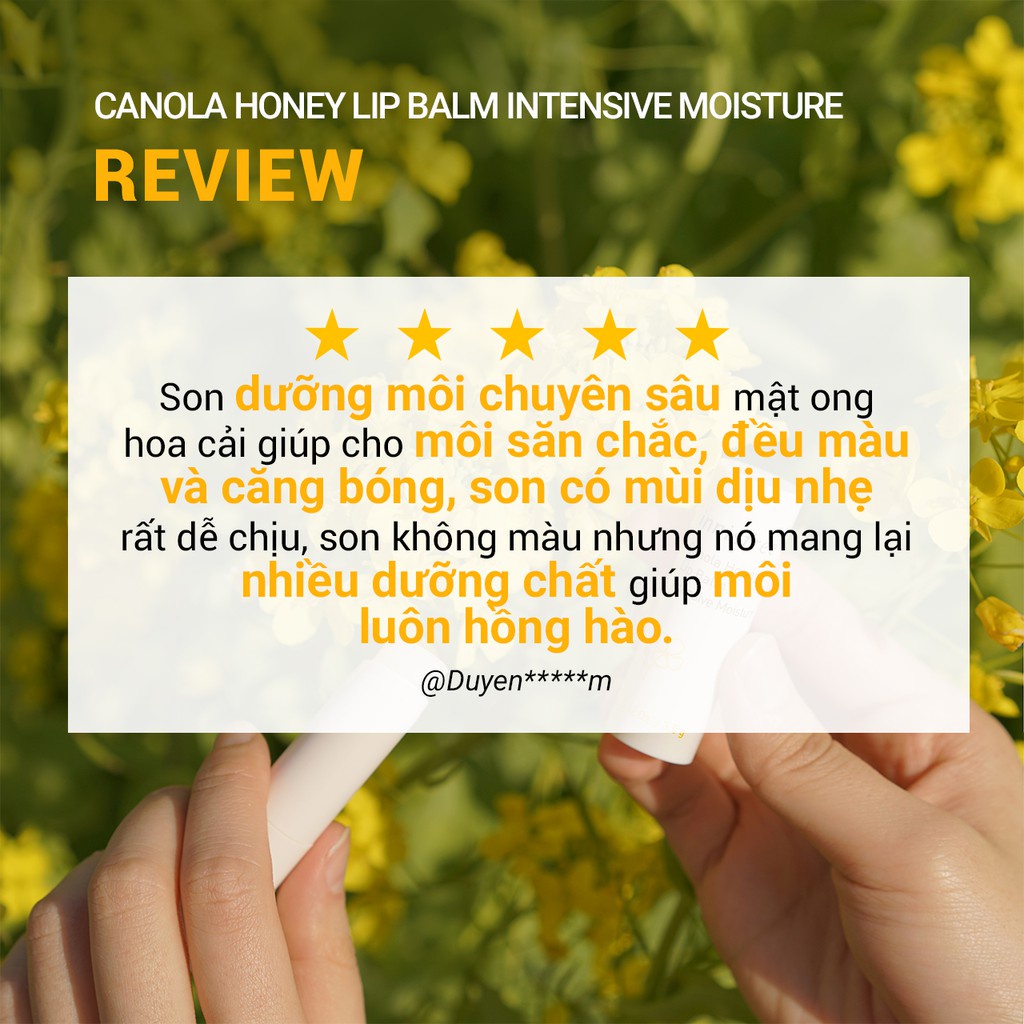 Son dưỡng môi không màu innisfree Canola Honey Lip Balm Deep Moisture 3.5g