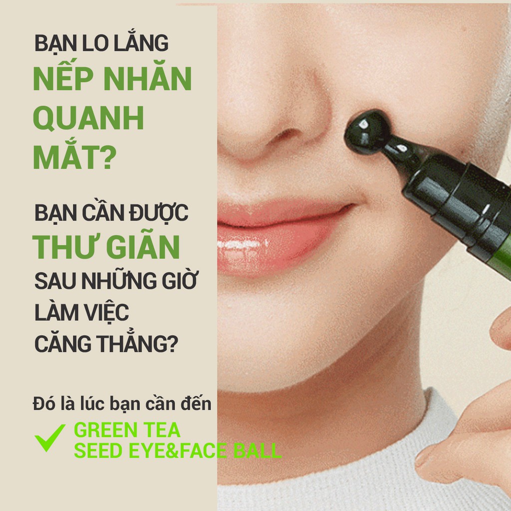 Sản phẩm dưỡng da vùng mắt dạng thanh lăn INNISFREE Green Tea Seed Hyaluronic Glow Eye & Face 10ml