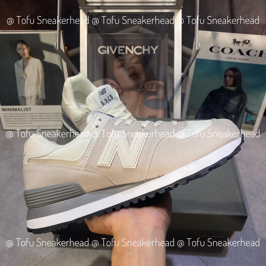 Giày New Ba.lance 574 White Black, Giày NB 574 xám đen da lộn Cao Cấp Cổ Thấp Siêu Hot Full Box Bill