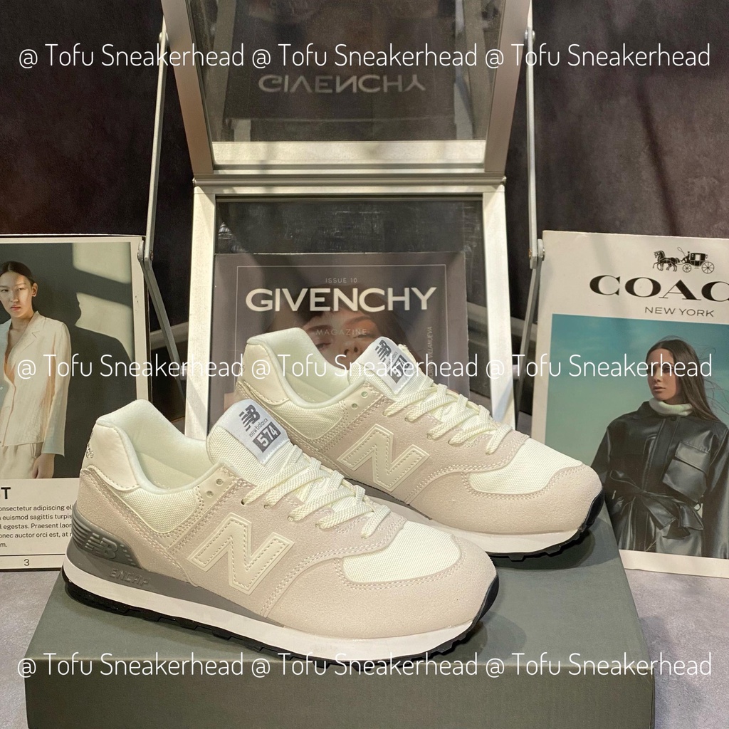 Giày New Ba.lance 574 White Black, Giày NB 574 xám đen da lộn Cao Cấp Cổ Thấp Siêu Hot Full Box Bill