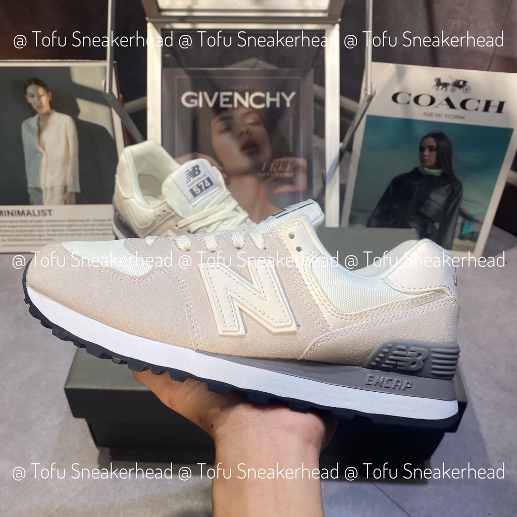 Giày New Ba.lance 574 White Black, Giày NB 574 xám đen da lộn Cao Cấp Cổ Thấp Siêu Hot Full Box Bill