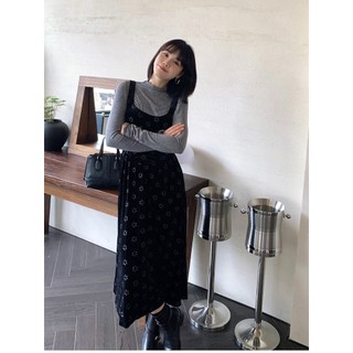 Đen Đầm Nhung Dáng Ôm Thời Trang Thu Đông Phong Cách retro Cho Nữ