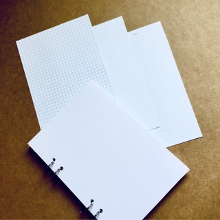 60 tờ Giấy 157 gsm Refill Sổ còng 19x24 cm (gần size B5) - chấm bi (dot) / kẻ ngang (line) / ô vuông (grid) / trơn