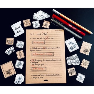 Set 60 tờ Giấy Kraft rời Refill Sổ còng 14x19 cm (~ A5) - chấm bi / kẻ ngang / ô vuông / trơn