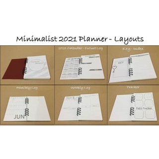 Minimalist 2021 Planner 19x24 cm (tương đương B5) - Sổ lò xo - Chấm bi, Ô vuông, Kẻ ngang, Trơn