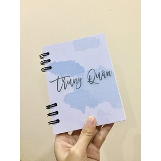 Sổ lò xo Dreamy Blue 178 trang – 11x14,7 cm (gần A6) - Ruột giấy trắng (MIỄN PHÍ in tên/quote) - Personalized Notebook