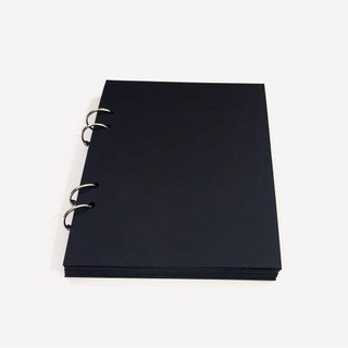 Sổ còng BLACKOUT - Album ảnh handmade (ruột giấy màu đen, trơn) - 4 lỗ - 110 trang - size lớn 19 x 24cm (gần size B5)