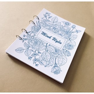 Sổ còng thiết kế bìa hoa amika - 4 lỗ 178 trang - 14x19 cm xấp xỉ A5 (MIỄN PHÍ in tên riêng và gói quà)