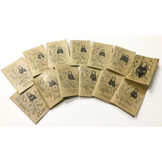 Sổ tay Mini Sketchbook bìa Vô diện và 12 cung hoàng đạo - 72 trang Ruột giấy kraft trơn / kẻ ngang - gần size B7