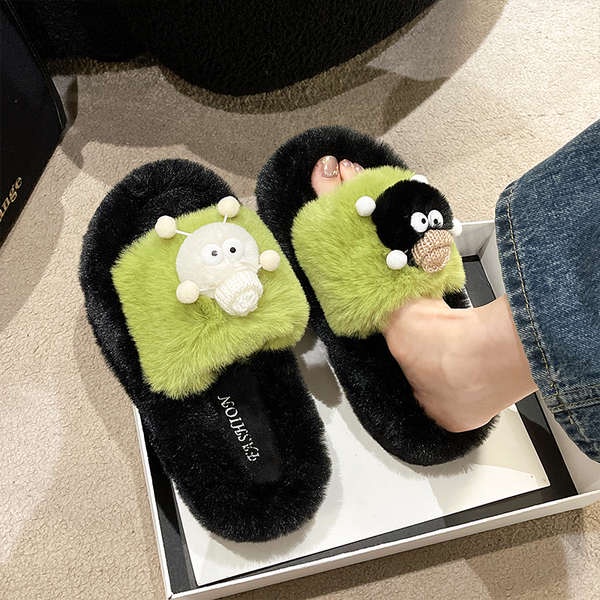 Dễ Thương Dép Bông Đi Trong Nhà Đế Dày Họa Tiết Hoạt Hình Xinh Xắn Dành Cho Nữ