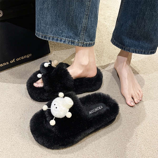Dễ Thương Dép Bông Đi Trong Nhà Đế Dày Họa Tiết Hoạt Hình Xinh Xắn Dành Cho Nữ