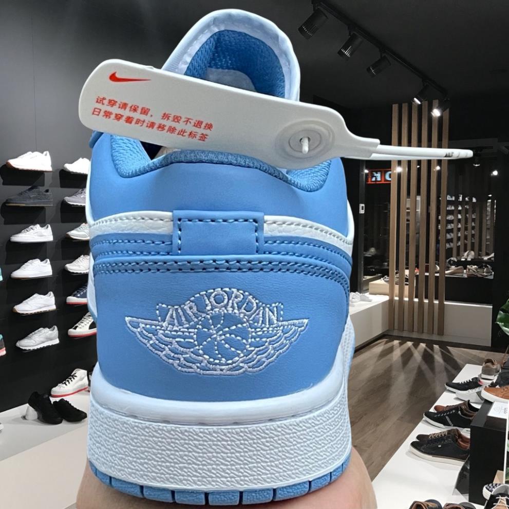 Giày thể thao Jd phối Xanh Dương Trắng thấp cổ Giày Sneaker Jordan 1 Xanh dương Bản Trung