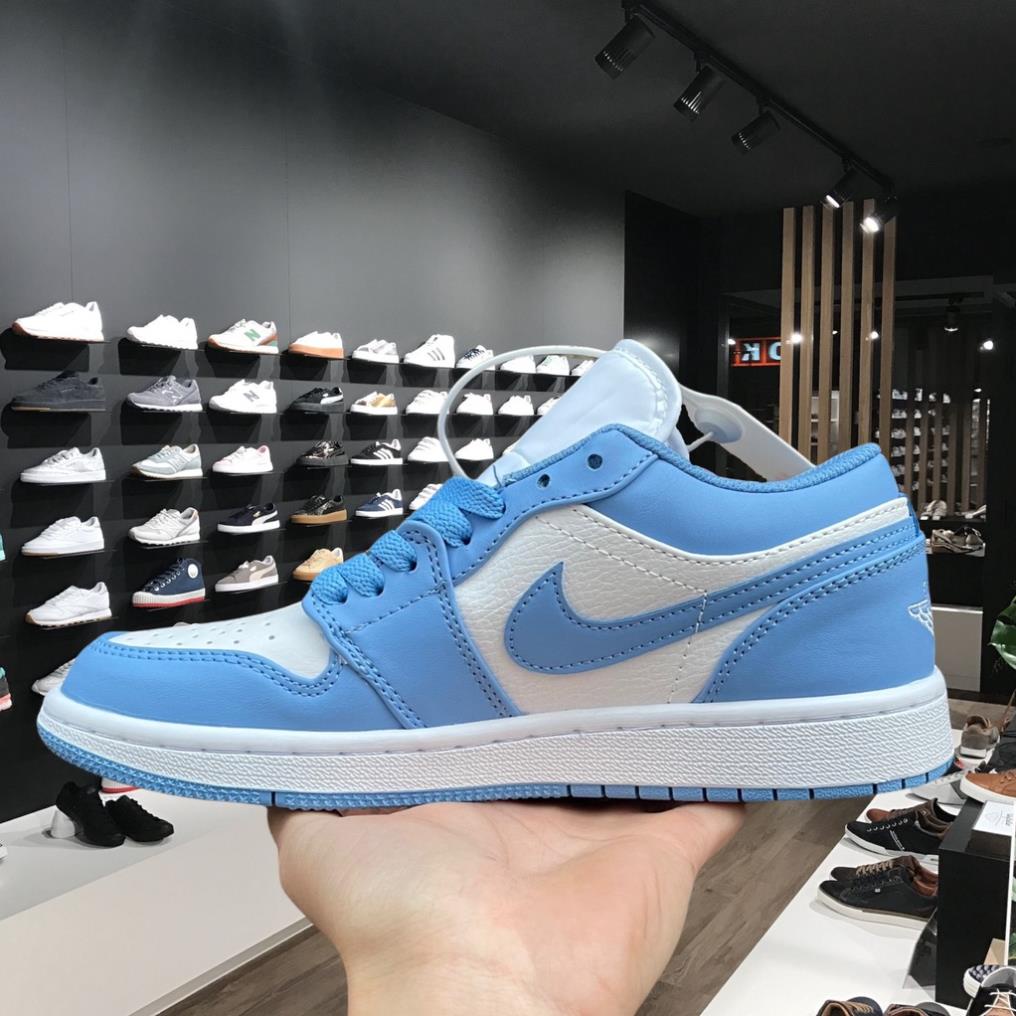 Giày thể thao Jd phối Xanh Dương Trắng thấp cổ Giày Sneaker Jordan 1 Xanh dương Bản Trung