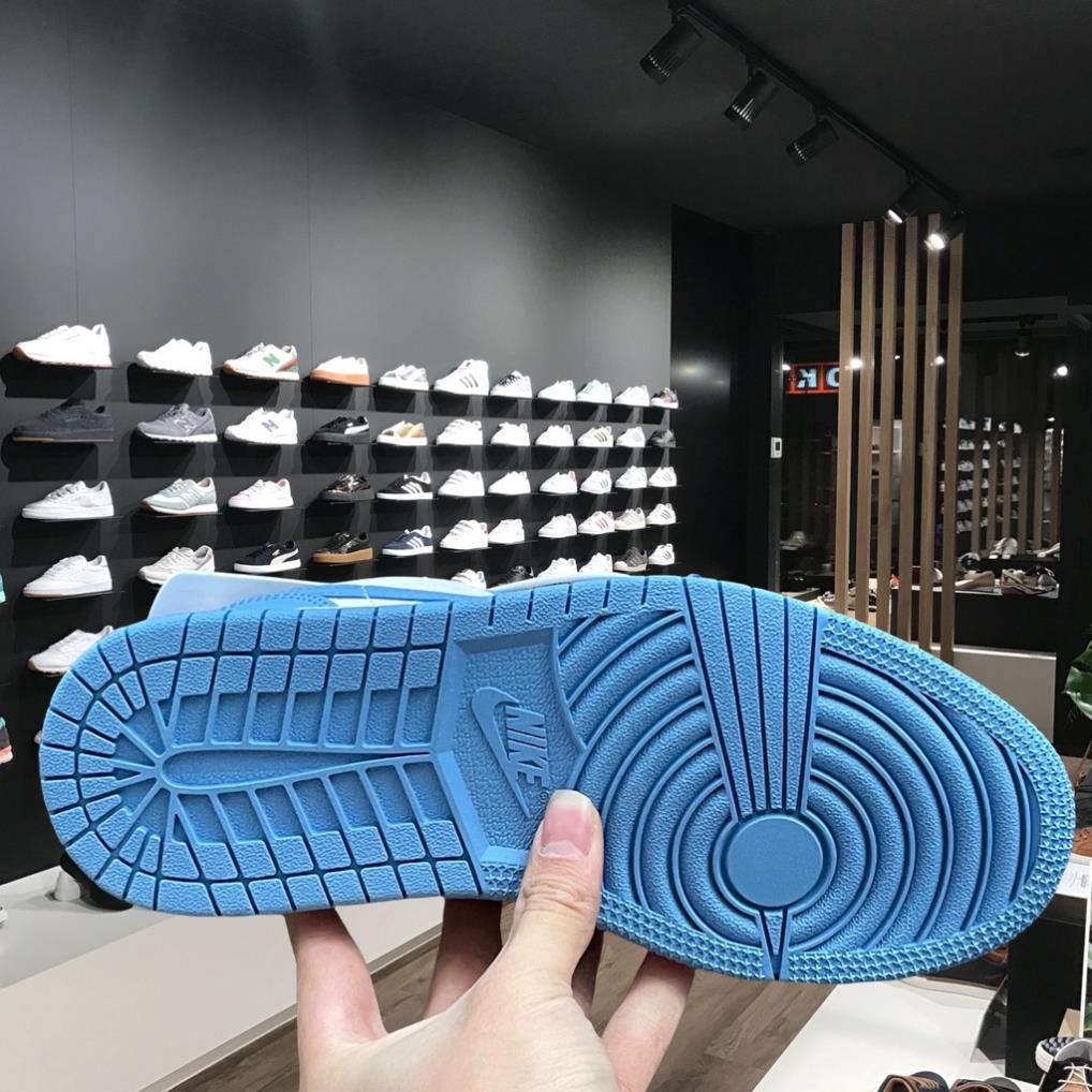 Giày thể thao Jd phối Xanh Dương Trắng thấp cổ Giày Sneaker Jordan 1 Xanh dương Bản Trung