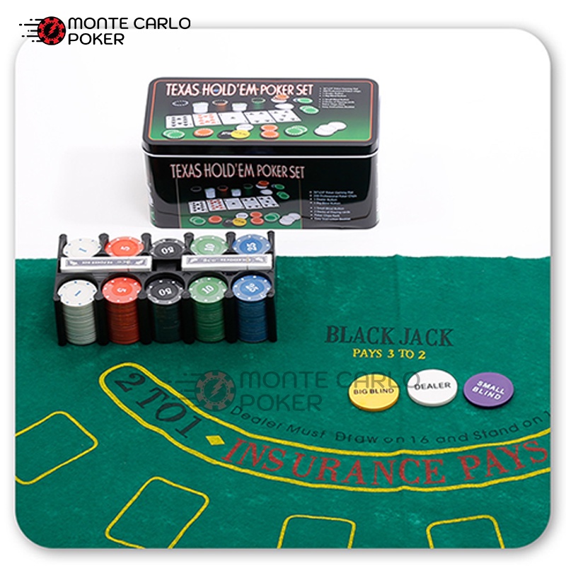 Giao hàng nhanh Bộ 200 chip poker có số  kèm thảm hàng nhập khẩu P04