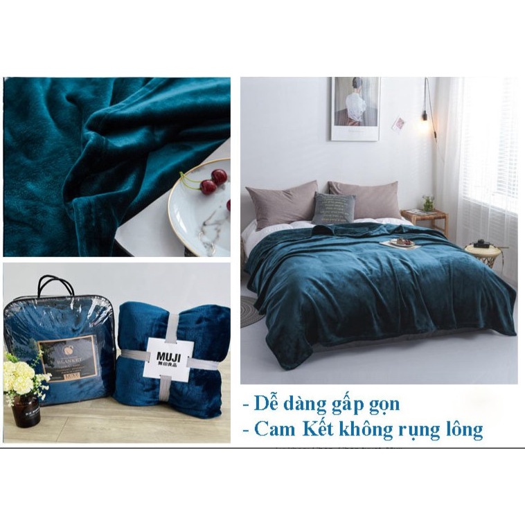 ️🔥Chăn lông nhung tuyết Muji siêu mềm mịn, mền siêu mềm mại lông thỏ cao cấp 2m3 - Màu Đỏ đô siêu xinh