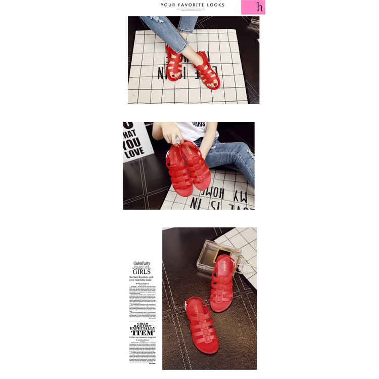 Giày Sandal Nhựa Dẻo Đế Bằng Phong Cách Âu Mỹ Thời Trang Mùa Hè Mới Cho Nữ