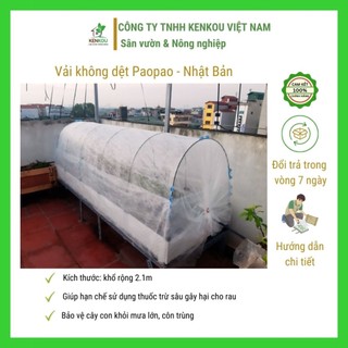 Vải không dệt khổ 2.1m x dài 30m Passlite, Paopao Nhật Bản ngăn mưa, giữ ấm, thông thoáng cho rau