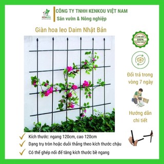 Giàn hoa leo DAIM Nhật Bản W120cm x H120cm - KENKOU - Giàn lõi thép bọc nhựa cho các loại hoa leo