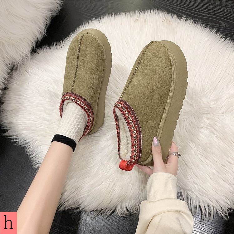 Đôi Bốt Đi Tuyết Đế Dày Lót Lông Cừu Dày Kiểu Mới Thời Trang Thu Đông 2023 Cho Nữ