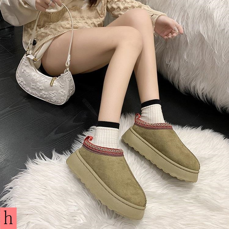 Đôi Bốt Đi Tuyết Đế Dày Lót Lông Cừu Dày Kiểu Mới Thời Trang Thu Đông 2023 Cho Nữ