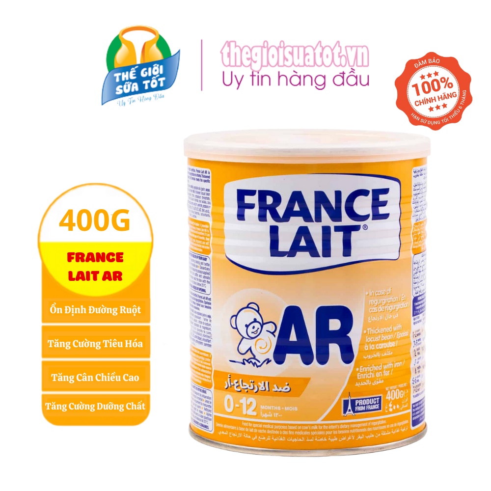 Sữa France Lait AR 400G - Hỗ Trợ Giảm Nôn Trớ Trào Ngược Ổn Định Đường Ruột Tiêu Hóa Tốt Tăng Cân Chiều Cao